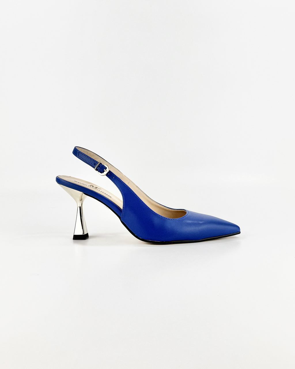 Décolleté slingback pelle blu