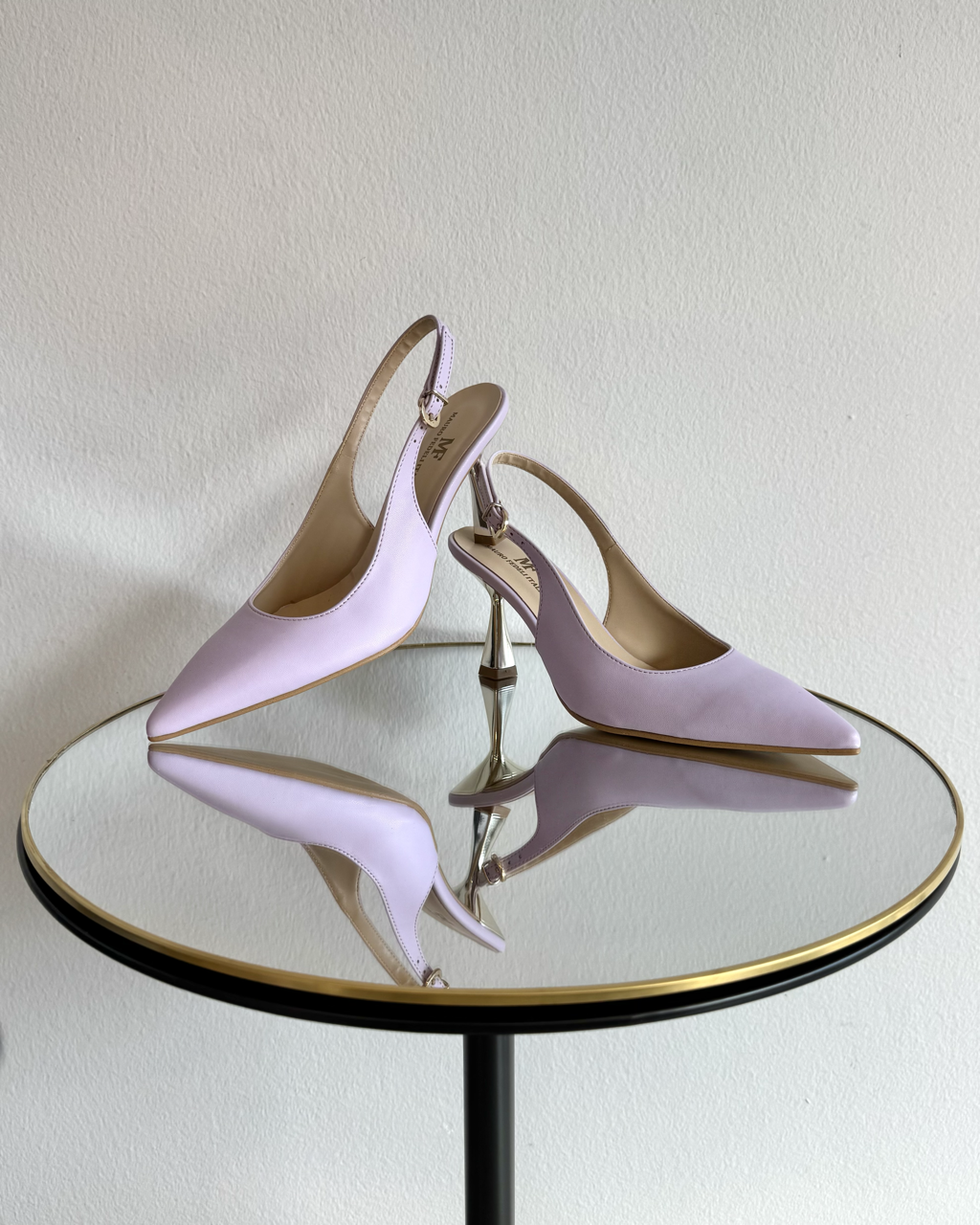 Décolleté slingback in pelle lilla - immagine 2