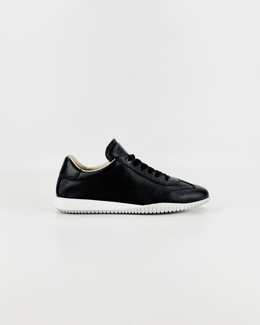 Sneakers "flat" pelle nero