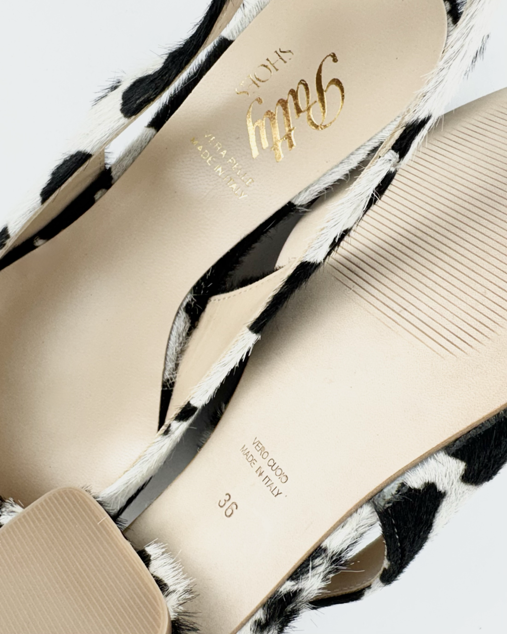 Slingback in pelle animalier cow tacco 4 - immagine 3