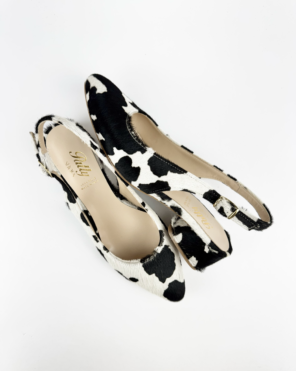 Slingback in pelle animalier cow tacco 4